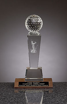 3-D GOLFER OPTICAL CRYSTAL AWARD